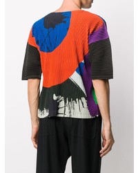 T-shirt à col rond imprimé multicolore Homme Plissé Issey Miyake