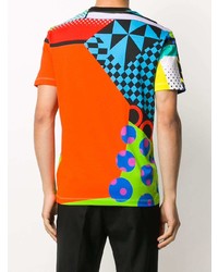 T-shirt à col rond imprimé multicolore Versace