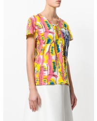 T-shirt à col rond imprimé multicolore Marni