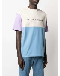 T-shirt à col rond imprimé multicolore Drôle De Monsieur