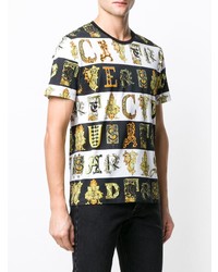 T-shirt à col rond imprimé multicolore Versace