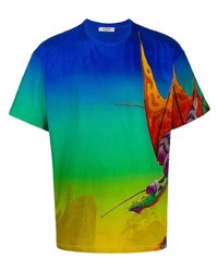 T-shirt à col rond imprimé multicolore Valentino