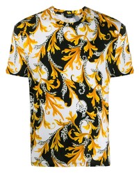 T-shirt à col rond imprimé multicolore Versace