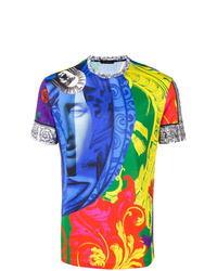 T-shirt à col rond imprimé multicolore Versace