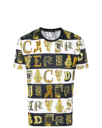 T-shirt à col rond imprimé multicolore Versace