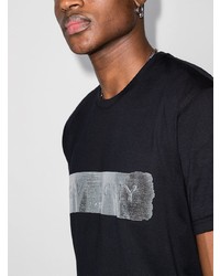 T-shirt à col rond imprimé noir et argenté Givenchy
