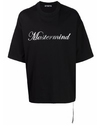 T-shirt à col rond imprimé noir et argenté Mastermind World