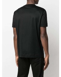 T-shirt à col rond imprimé noir et argenté Emporio Armani