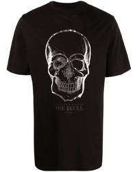 T-shirt à col rond imprimé noir et argenté Philipp Plein