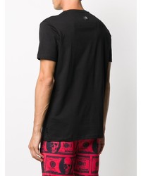 T-shirt à col rond imprimé noir et argenté Philipp Plein