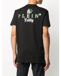 T-shirt à col rond imprimé noir et argenté Philipp Plein