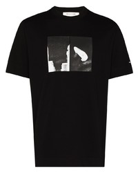 T-shirt à col rond imprimé noir et blanc 1017 Alyx 9Sm