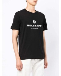 T-shirt à col rond imprimé noir et blanc Belstaff