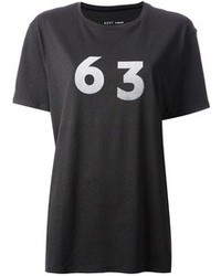 T-shirt à col rond imprimé noir et blanc 6397