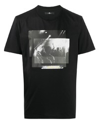 T-shirt à col rond imprimé noir et blanc 7 For All Mankind
