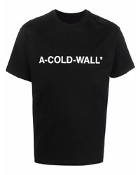 T-shirt à col rond imprimé noir et blanc A-Cold-Wall*