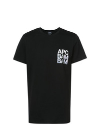 T-shirt à col rond imprimé noir et blanc A.P.C.
