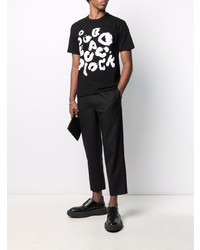 T-shirt à col rond imprimé noir et blanc Black Comme Des Garçons