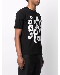 T-shirt à col rond imprimé noir et blanc Black Comme Des Garçons