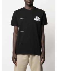 T-shirt à col rond imprimé noir et blanc Off-White