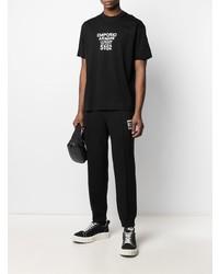 T-shirt à col rond imprimé noir et blanc Emporio Armani