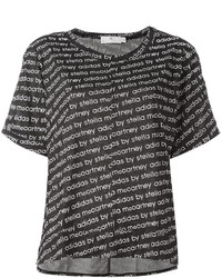 T-shirt à col rond imprimé noir et blanc adidas by Stella McCartney