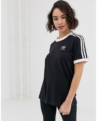 T-shirt à col rond imprimé noir et blanc adidas Originals