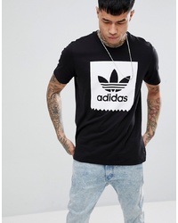 T-shirt à col rond imprimé noir et blanc Adidas Skateboarding