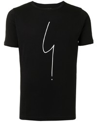 T-shirt à col rond imprimé noir et blanc agnès b.