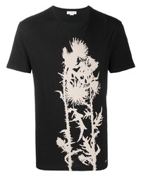 T-shirt à col rond imprimé noir et blanc Alexander McQueen