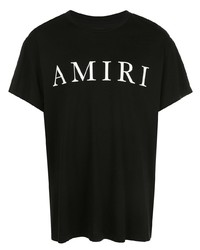 T-shirt à col rond imprimé noir et blanc Amiri