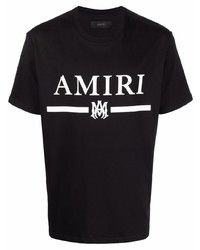 T-shirt à col rond imprimé noir et blanc Amiri