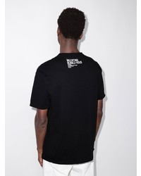 T-shirt à col rond imprimé noir et blanc Valentino