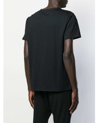 T-shirt à col rond imprimé noir et blanc Ann Demeulemeester