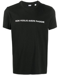 T-shirt à col rond imprimé noir et blanc Aspesi