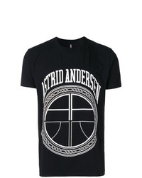 T-shirt à col rond imprimé noir et blanc Astrid Andersen