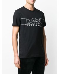 T-shirt à col rond imprimé noir et blanc BOSS HUGO BOSS