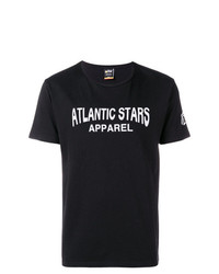 T-shirt à col rond imprimé noir et blanc atlantic stars