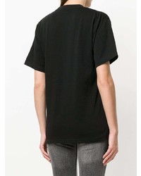 T-shirt à col rond imprimé noir et blanc Gcds