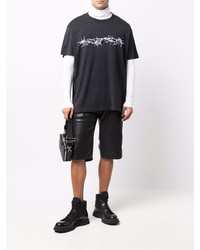 T-shirt à col rond imprimé noir et blanc Givenchy