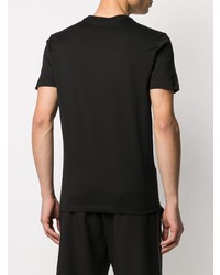 T-shirt à col rond imprimé noir et blanc Emporio Armani