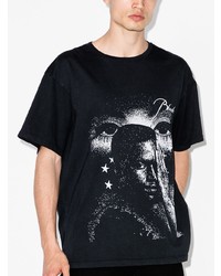 T-shirt à col rond imprimé noir et blanc Rhude