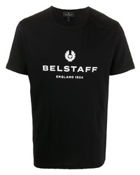T-shirt à col rond imprimé noir et blanc Belstaff