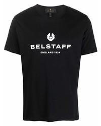 T-shirt à col rond imprimé noir et blanc Belstaff