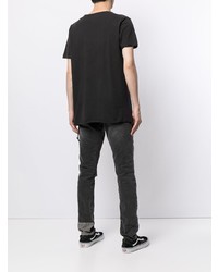 T-shirt à col rond imprimé noir et blanc Ksubi