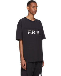 T-shirt à col rond imprimé noir et blanc Frame