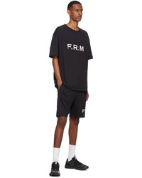 T-shirt à col rond imprimé noir et blanc Frame