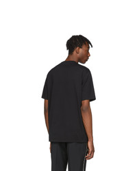 T-shirt à col rond imprimé noir et blanc MSGM