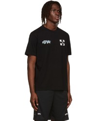 T-shirt à col rond imprimé noir et blanc Off-White