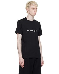 T-shirt à col rond imprimé noir et blanc Givenchy